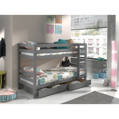 Afbeelding van LUCEVI Pino Stapelbed H140CM + 2 Lades Grijs 90x200 cm