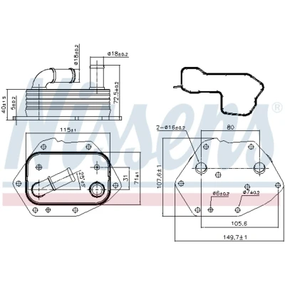 Afbeelding van Nissens Oliekoeler motorolie 90808