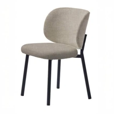 Afbeelding van Giga Living Eetkamerstoel Swan Beige Linnen 49x52x81,5cm Set van 2