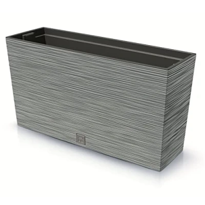 Afbeelding van Prosperplast Furu Case Middle Rechthoekige bloempot met binnenpot voor binnen en buiten, van kunststof, 77 x 23,5 41 cm, beton