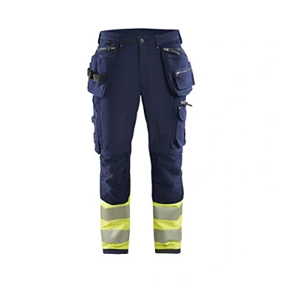 Afbeelding van Blaklader High Vis 4 weg stretch werkbroek 1993 1642 Marine/High Geel D124