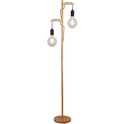 Afbeelding van Searchlight Woody Staanlamp 29 X 154,5 Cm Zwart En Bruin