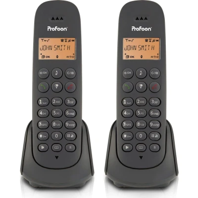 Afbeelding van Profoon PDX620 DECT telefoon met 2 handsets, zwart Black