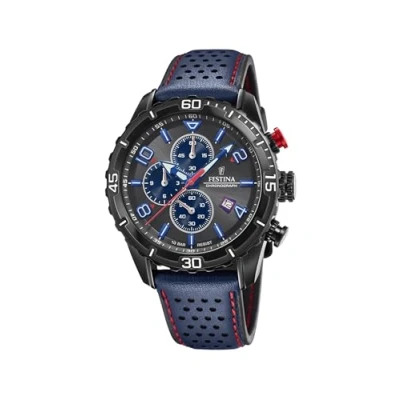 Afbeelding van Festina Analoog herenhorloge kwarts met lederen armband F20519/3, Rosa Roja, Strepen