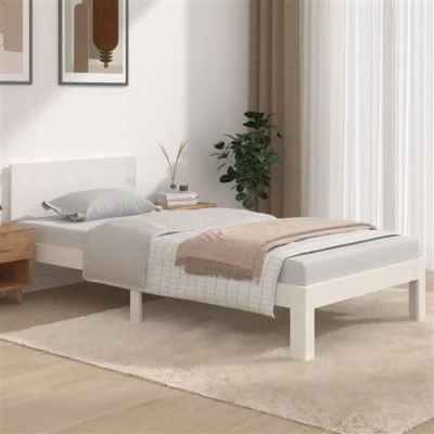 Afbeelding van Bedframe massief hout wit 90x190 cm 3FT Single