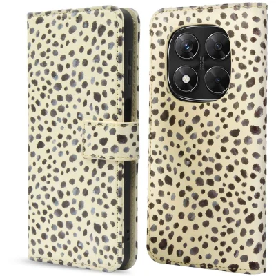 Afbeelding van imoshion Hoesje Geschikt voor Xiaomi Redmi Note 14 Pro 5G Design Bookcase smartphone Black And White Dots