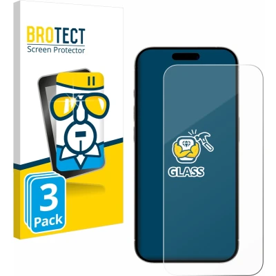 Afbeelding van BROTECT Glas Screenprotector voor Apple iPhone 15 Pro Gehard Beschermglas 9H (3 Stuks)