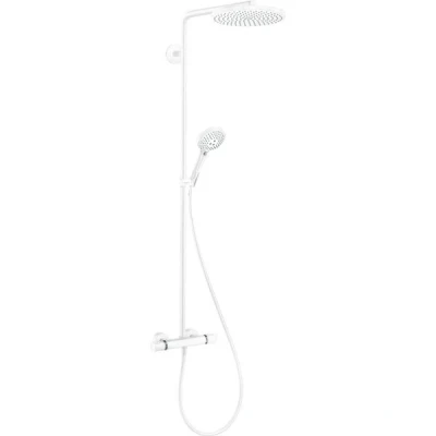 Afbeelding van Hansgrohe Raindance 240 PowderRain 1jet showerpipe: m. Ecostat Comfort douchekraan thermostatisch Raind. Select S 120 3jet handd. en hoofdd.