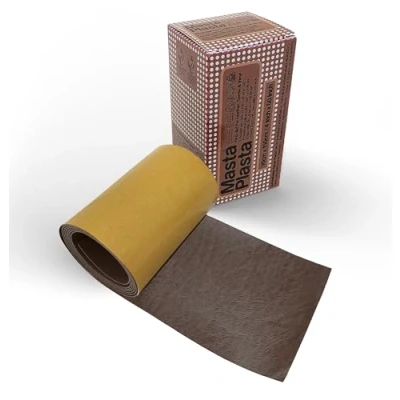 Afbeelding van MastaPlasta Lederen reparatietape middenbruin 150 x 10 cm onmiddellijke reparatie van krassen en scheuren in meubelkwaliteit voor banken, auto interieur, tassen,