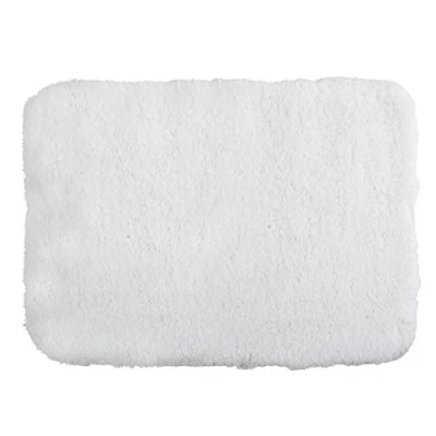 Afbeelding van MSV Badkamerkleedje/badmat tapijt voor de vloer wit 50 x 70 cm Microfibre langharig