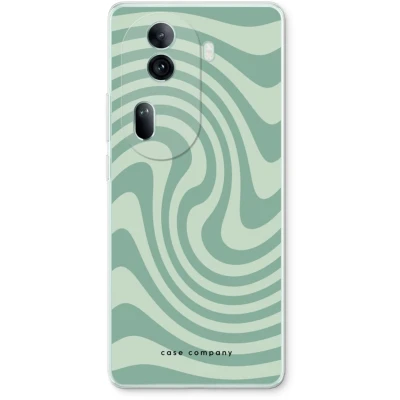 Afbeelding van Case Company® hoesje geschikt voor Oppo Reno 11 Pro Swirl Groen Soft Cover Telefoonhoesje Bescherming aan alle Kanten en Schermrand