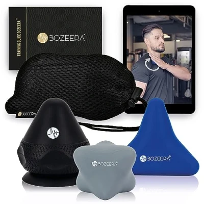 Afbeelding van BOZEERA Triggerpoint Drukknop Set Massage Tool Met Zuignap Spierpijn Verlichting Bevordert Doorbloeding (3 stuks) Inclusief Video Handleiding Poster &amp; Tas