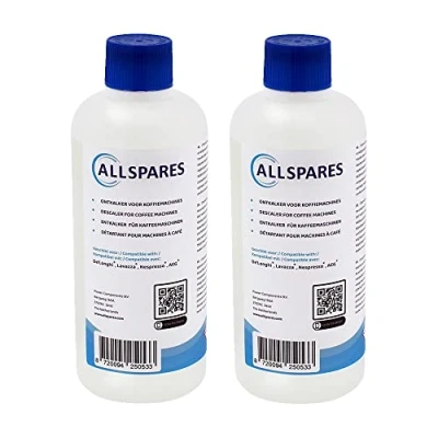 Afbeelding van AllSpares Vloeibare Ontkalker (2x 500ml) voor Koffiemachines geschikt Delonghi Original EcoDecalk DLSC500