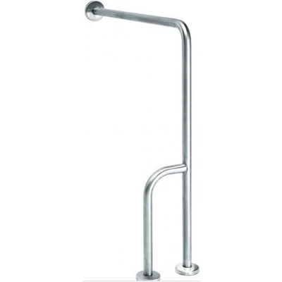 Afbeelding van Grab bar van wand tot vloer RVS met extra steunpunt rechts AC12660