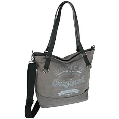Afbeelding van Jennifer Jones Grote canvas handtas voor dames Casual vintage look Schoudertas, grijs., retro,