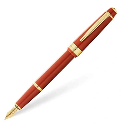 Afbeelding van Cross Bailey Light vulpen in amberkleurige lak met goudkleurig beslag, kaliber M