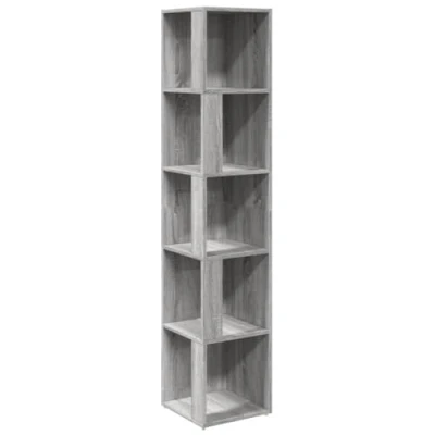 Afbeelding van Hoekkast 33x33x164,5 cm bewerkt hout grijs sonoma eikenkleurig