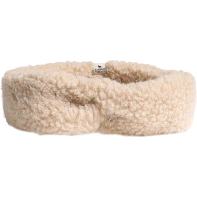 Afbeelding van Alwero Kinder hoofdband van wol pluche beige maat 44/46