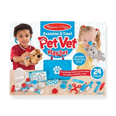 Afbeelding van Melissa &amp; Doug Dierenarts speelset voor onderzoeken en behandelen 24 stuks met knuffels Rollenspel kinderen Geweldig cadeau meisjes jongens van 3 ouder