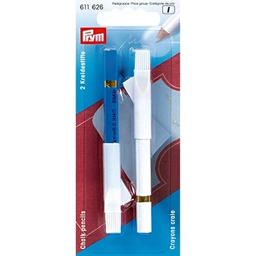 Afbeelding van Prym Krijtpotloden met Borsteltje Wit/Blauw 11mm