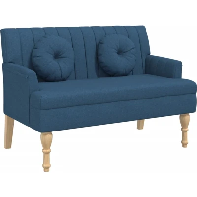 Afbeelding van vidaXL Bankje met kussens 113x64,5x75,5 cm stof blauw