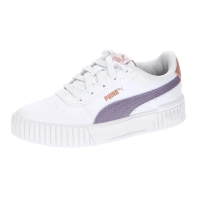Afbeelding van PUMA Carina 2.0 PS Meisjes Sneakers White Pale Plum Deeva Peach Maat 34