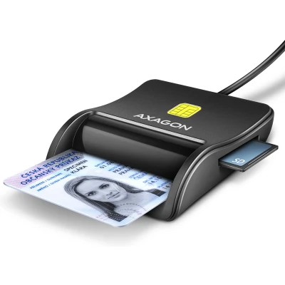 Afbeelding van AXAGON CRE SM3SD USB Smart card &amp; SD/microSD/SIM FlatReader