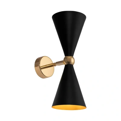 Afbeelding van Maytoni Vesper wandlamp 2 lamps zwart/goud
