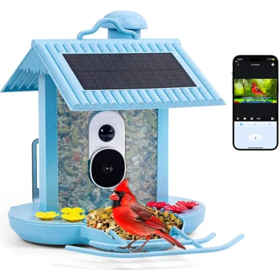 Afbeelding van HiBirds Smart Bird Feeder with Camera Watching Solar Powered BLUE HB F1