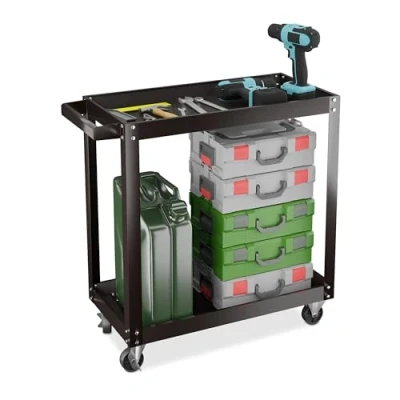 Afbeelding van gereedschapswagen 76 x 78 35 cm tot 100 kg staal leeg zwart