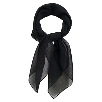 Afbeelding van TigerTie Fijne chiffon sjaal voor dames, effen, afmetingen: 58 x cm, zwart.