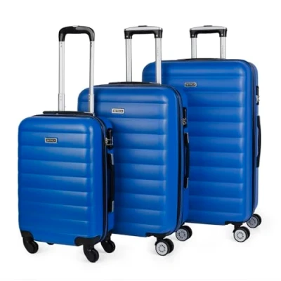 Image de ITACA Valises. Lot de Valise Rigides 4 Roulettes Grande Taille, soute Avion, Bagages pour Voyages.Ensemble Voyage. Verrouillage à Combinaison, Blauw