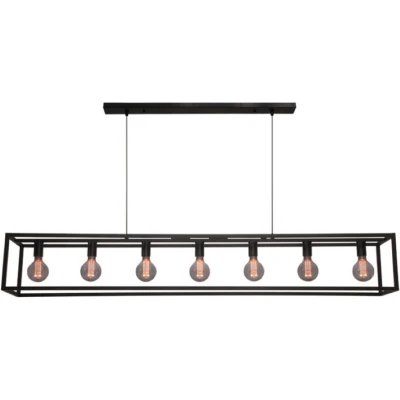 Afbeelding van Freelight Esteso Hanglamp Industrieel Zwart 7 Lichts
