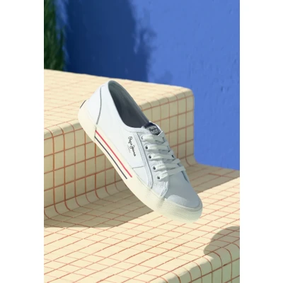Afbeelding van Pepe Jeans Brady Basic Sneakers laag, Dames, Maat: 40, White Katoen