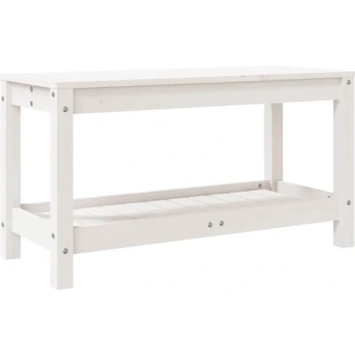 Afbeelding van Tuinbank 82,5x35x45 cm massief grenenhout wit
