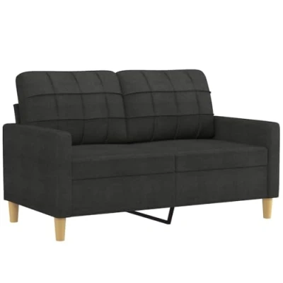 Image de vidaXL Canapé à 2 places Noir 120 cm Tissu359087