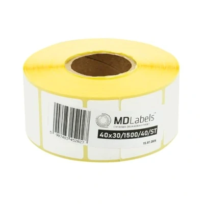 Afbeelding van MDlabels Witte thermische etiketten op rol (etiketmaat: 40 x 30 mm)