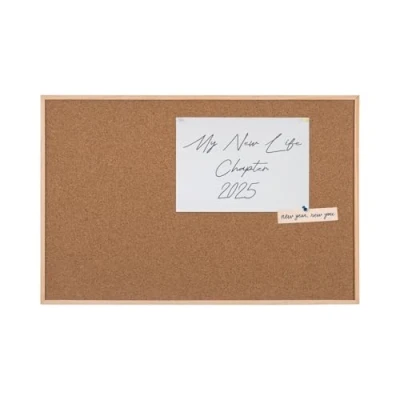 Afbeelding van Bi Office Prikbord New Basic kurk met frame van grenen natuur 385 x 285 mm