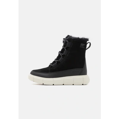 Afbeelding van Sorel Youth Explorer III LACE WP Unisex Snowboots voor kinderen, Maat: 36, Black/sea salt Leer en imitatieleer