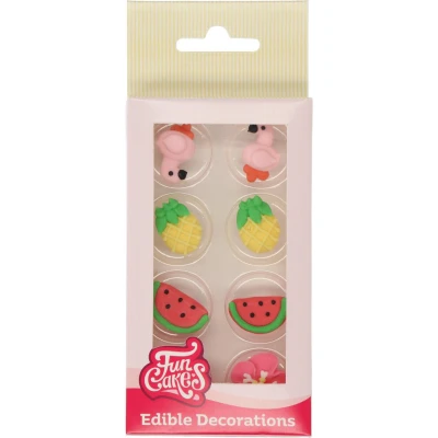 Afbeelding van FunCakes Suikerdecoratie Tropical 8 Stuks Eetbare Taartdecoratie