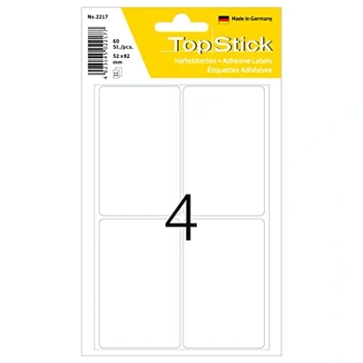 Afbeelding van topstick 2217 zelfklevende etiketten, mat, 52 x 82 mm, 60 stuks