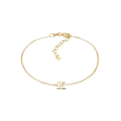 Afbeelding van Elli Letter K Armband goldcoloured, Dames, Maat: 16, Gold coloured