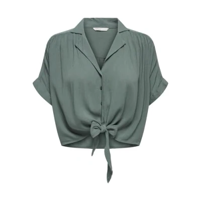 Afbeelding van ONLY Onlpaula Life S/S Tie Shirt Wvn Noos Dameshemd met korte mouwen
