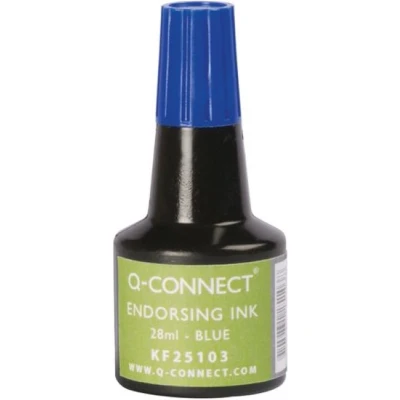 Afbeelding van Q CONNECT stempelinkt, flesje van 28 ml, blauw stempelinkt