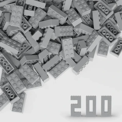 Afbeelding van Klassiek baksteenblok 2 x 4 200 stuks lichtgrijze bouwstenen, compatibel met Lego 3001 onderdelen en onderdelen, creatief spel, grote merken