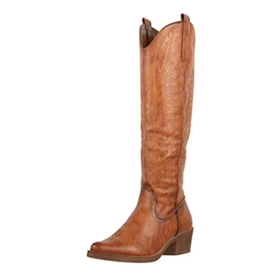 Afbeelding van Elara Cowboy/Bikerlaarzen, Dames, Maat: 37, Braun Schoenen