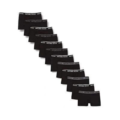 Image de Antonio Rossi Homme Fitted Boxer Hipsters (Lot de 12) Boxers Ajustés pour Hommes, Noir, 4XL