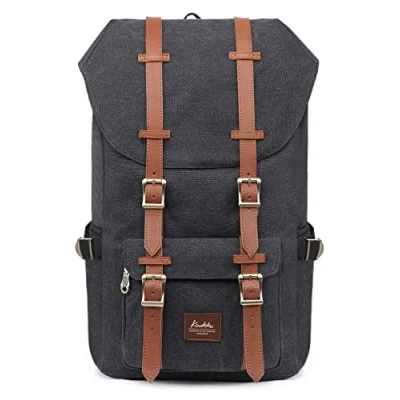 Afbeelding van KAUKKO Rugzak voor dames en heren, mooi doordacht dagrugzak met laptopvak 15&quot; notebook school, universiteit, 22L, (Carmy Green), 45 x 27 17cm (HxBxT),