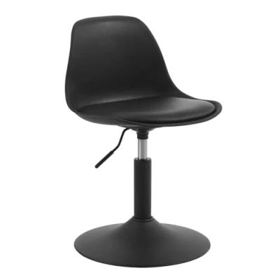 Afbeelding van WOLTU Barkruk barstoel in hoogte verstelbaar keukenkruk met rugleuning voor huisbar keukenstoel 360 draaibare stoel PP + PU grijs 41x59,5 71x39cm BH304gr 1