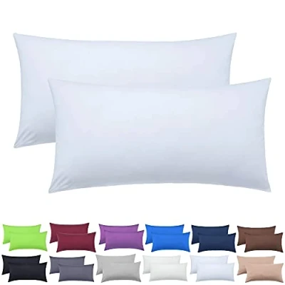 Afbeelding van NatureMark Jersey kussenhoezen in vele maten en kleuren, voor zijkussen of nekkussen, 40 x 80 cm, wit, set van 2